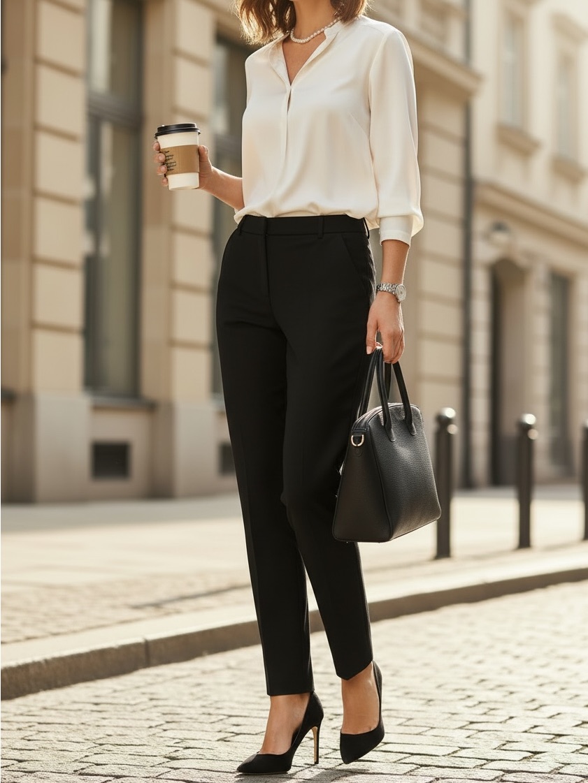 Theory Tailored Black Straight Leg Trouser Pants Size 6